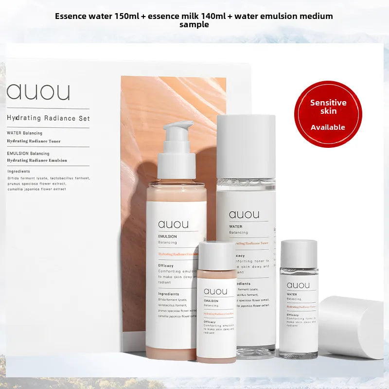 Authentic auou Ai Yushui Milk Set Skin Care Set Box Hydrating and Moisturizing Large Capacity Sample Delivery Five-Piece Set Oil Pox