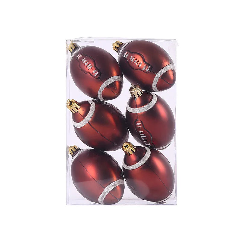 Christmas Cartoon Style Basketball Football Plastic Indoor Family Gathering Festival Hanging Ornaments