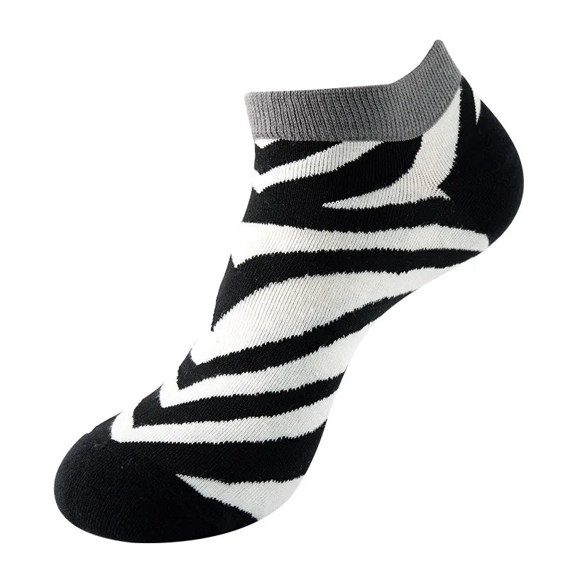unisex sports cartoon stripe bird cotton jacquard crew socks 1 set