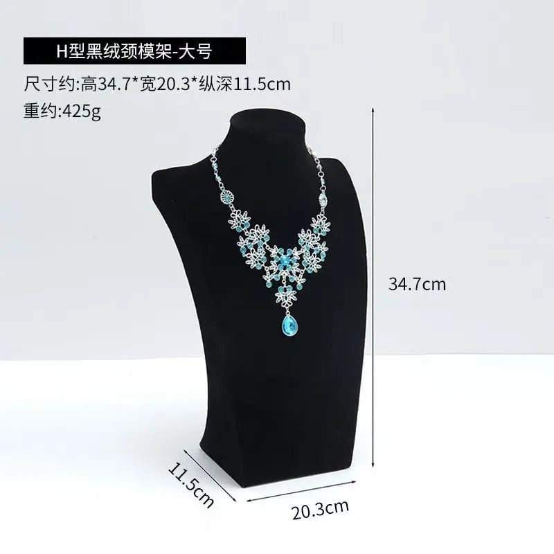 Modern Simplicity Jewelry Necklace Display Stand Counter Display Props Mannequin Pendant Holder Velvet Leather Material