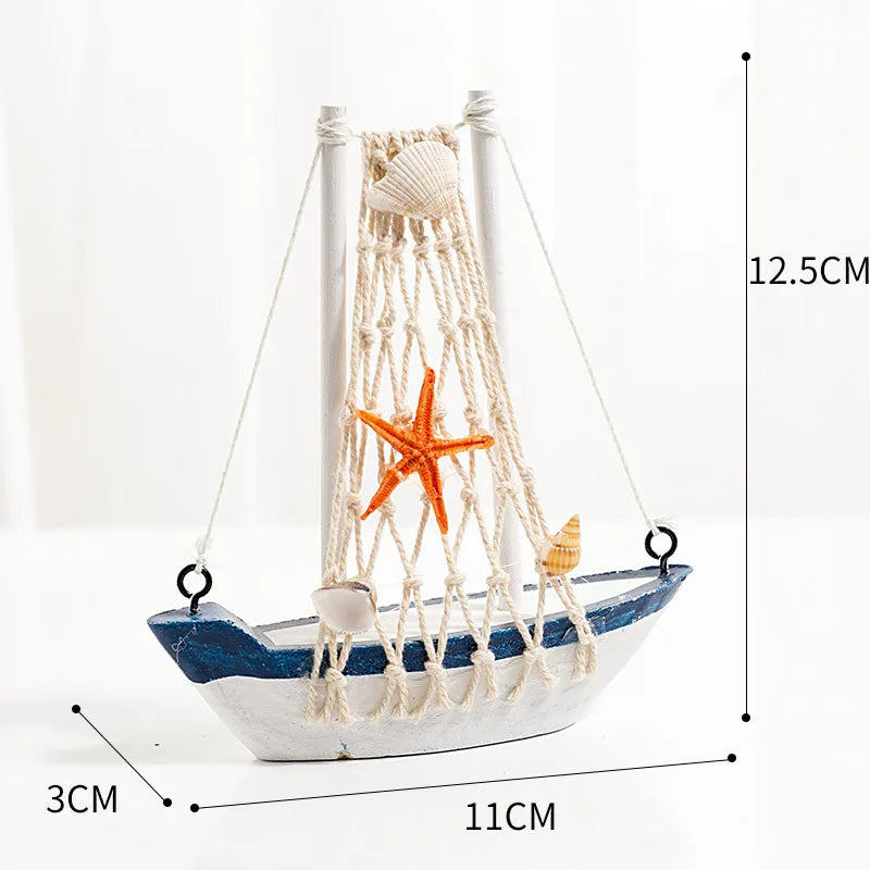 Marine Style Ship Wood Ornaments Artificial Decorations