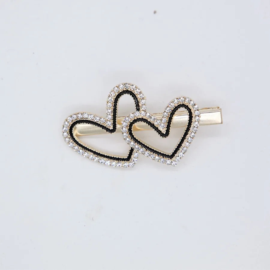 diamond-studded bow alloy hair clip