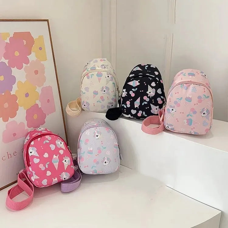 Kid'S Nylon Cartoon  Cute Oval Zipper Fanny Pack