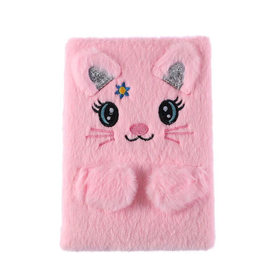 Cute Cartoon Animal Plush Notebook Handmade DIY Scrapbooking Book Children's Jotter Book Eco-Friendly Wood Pulp Material