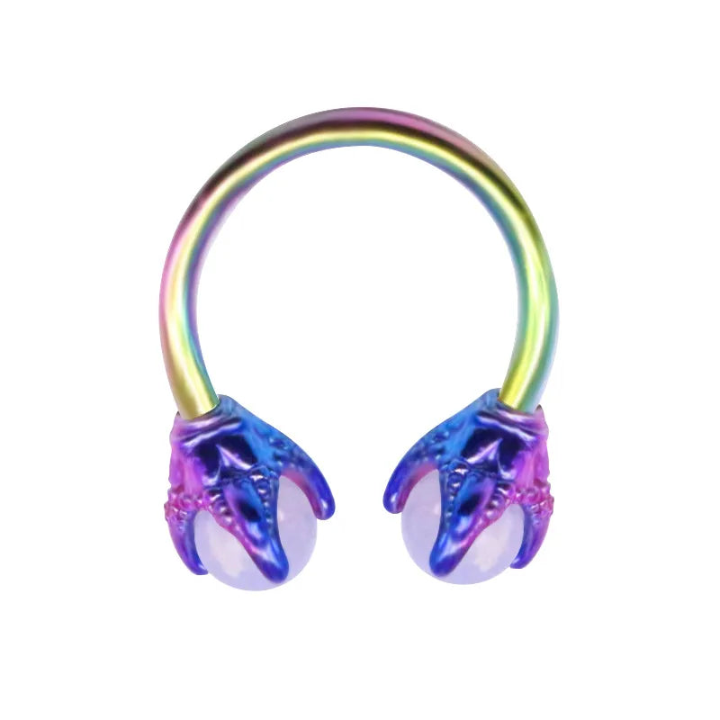 casual simple style round stainless steel titanium copper plating inlay zircon white gold plated gold plated silver plated nose ring