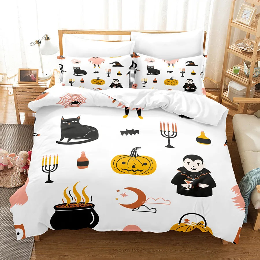 Halloween Casual Pumpkin Castle chemical fiber Beddings Bedding
