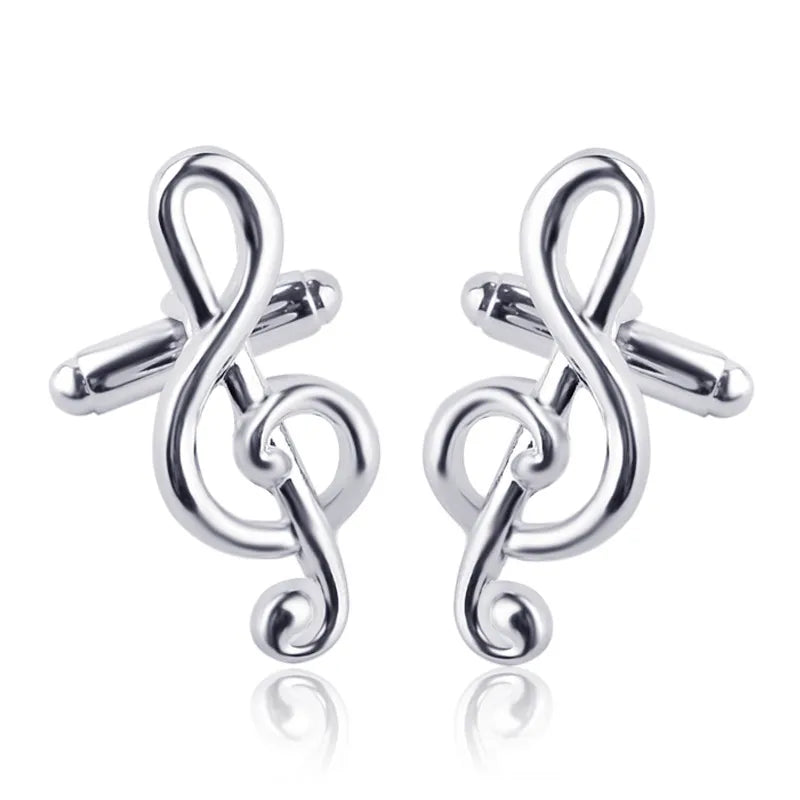 fashion geometry pattern six-pointed star leaves glasses music symbol bat bird wolf head titanium steel shirt cufflinks