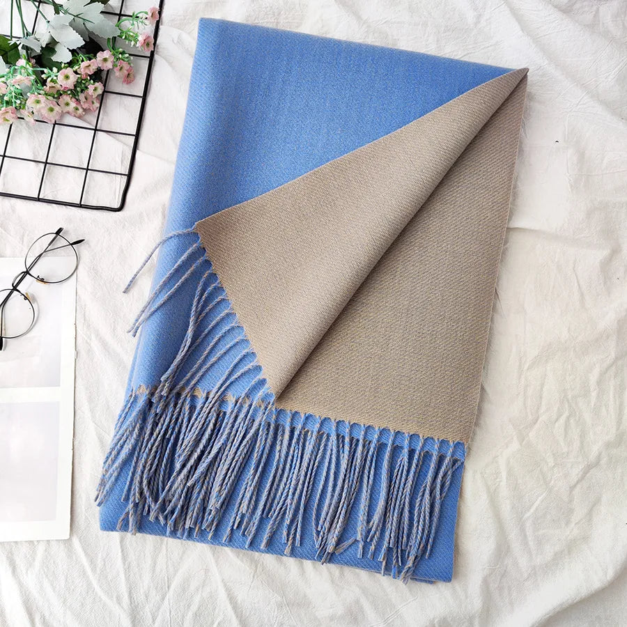Unisex Sweet Simple Style Solid Color Imitation cashmere Polyester Scarf