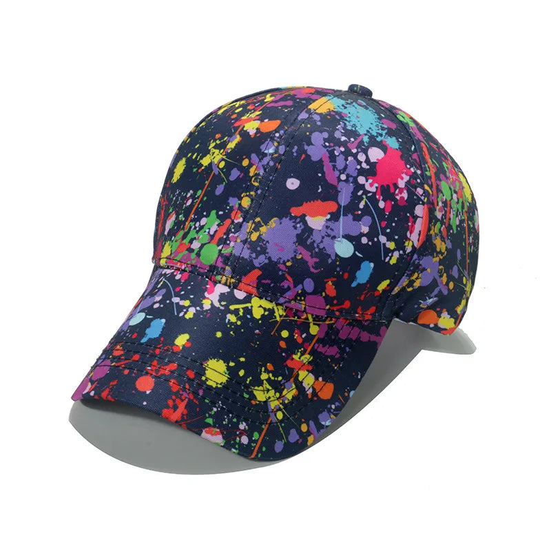 women's punk graffiti printing curved eaves baseball cap