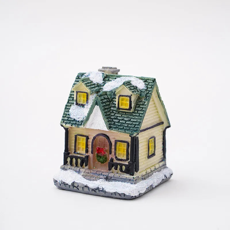 Christmas Vintage Style House Resin Daily Festival Ornaments