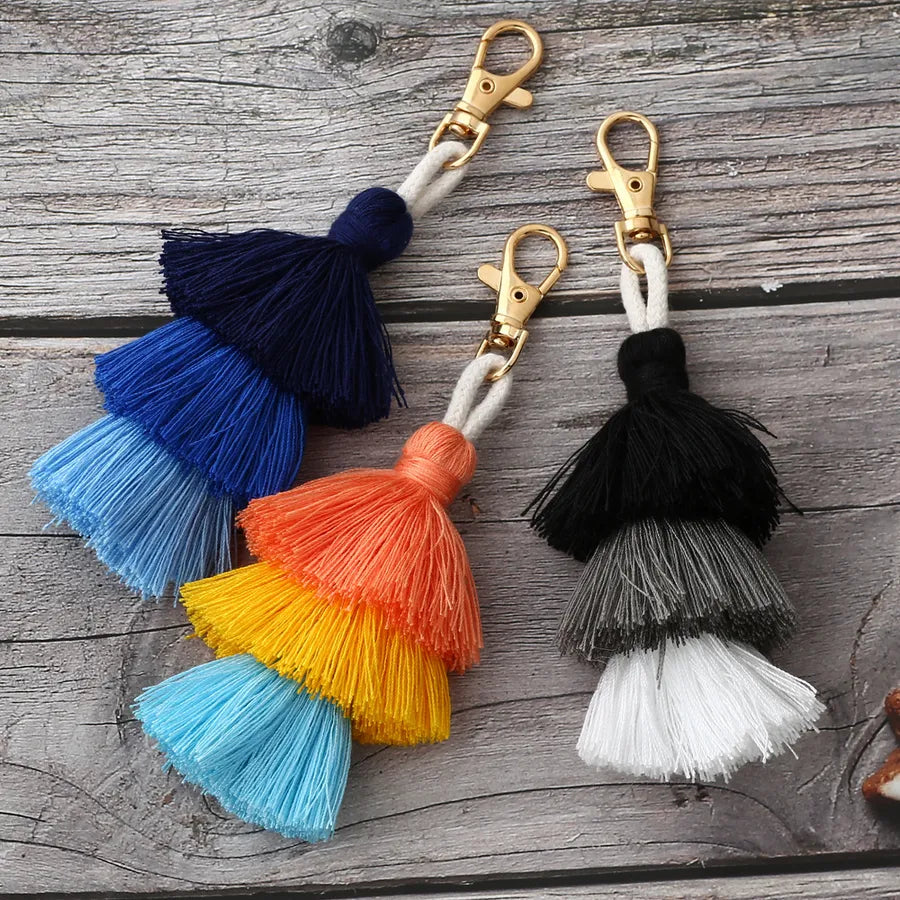 Vacation Simple Style Multicolor Alloy Cloth Keychain