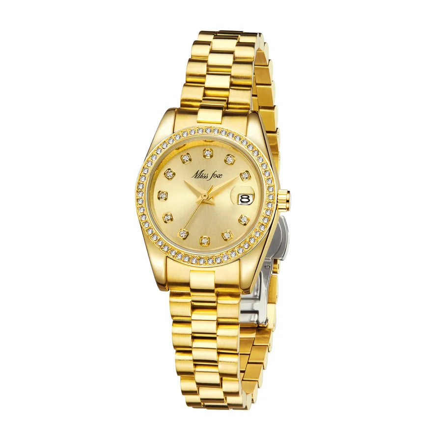 Simple Style Classic Style Solid Color Butterfly Double Snap Quartz Women's Watches