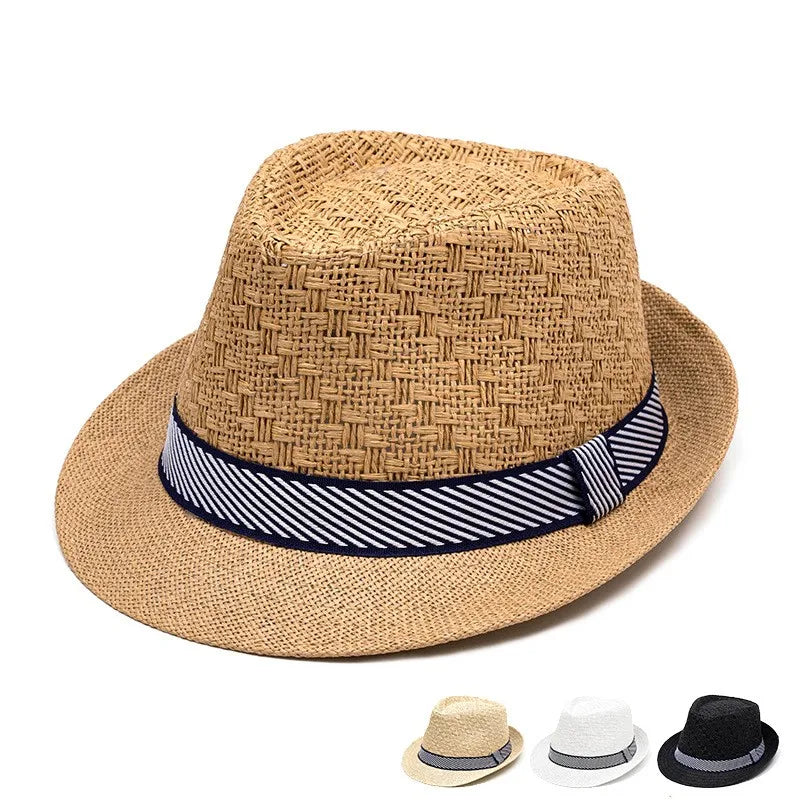Unisex Casual Style Vacation Solid Color Curved Eaves Straw Hat