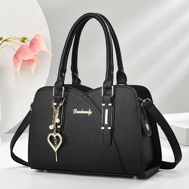 Women's Pu Leather Solid Color Elegant Classic Style Streetwear Square Zipper Shoulder Bag Handbag