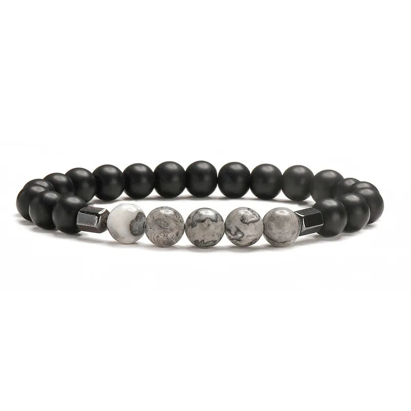 Retro Classic Style Geometric natural stone Tiger Eye black gallstone Bracelets In Bulk