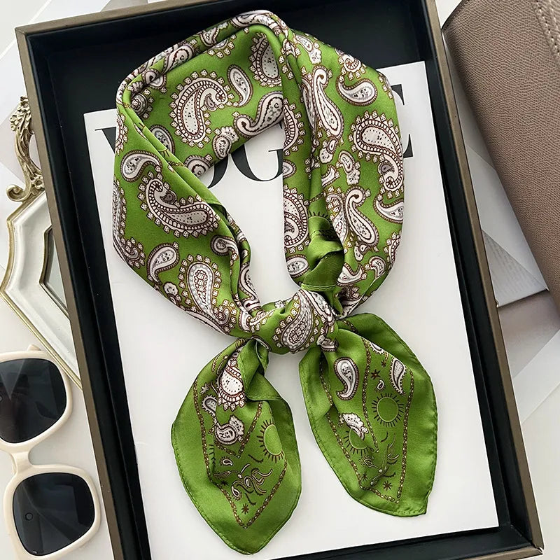 Unisex Casual Vacation Simple Style Solid Color Satin Kerchief