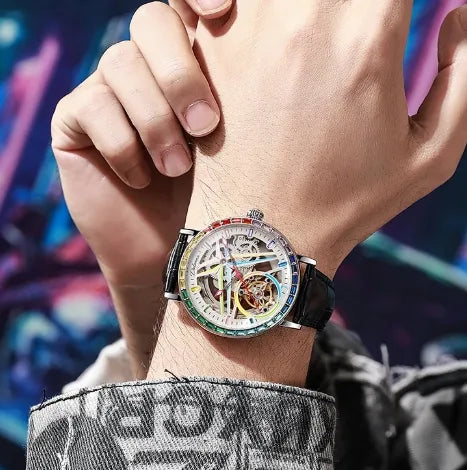 Sports Geometric Butterfly Double Snap Mechanical Watch Men's Watches
