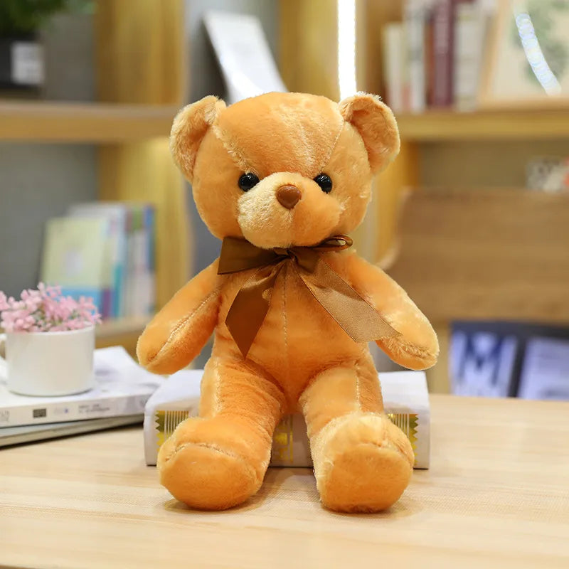 Color Ribbon Teddy Bear Doll Grasping Machine Doll Plush Toy Doll Little Bear Doll Machine Doll Set logo System