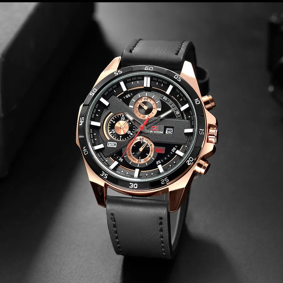 fashion geometric buckle quartz men's watches