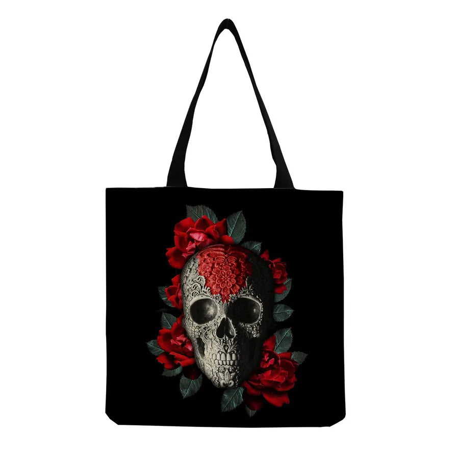 Unisex Casual Punk Skull Shopping bags