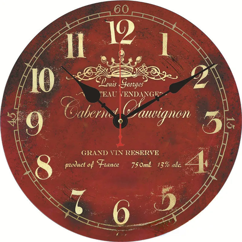 A generation of  wall clock retro simple wooden clock wall hanging decorative round clock creative mute clock