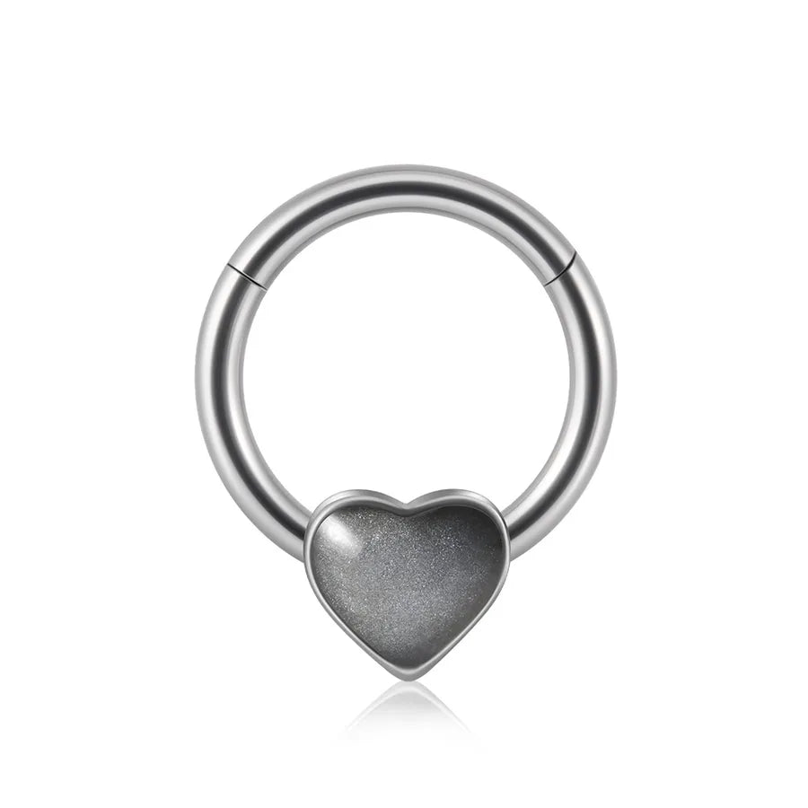1 Piece Nose Rings & Studs Sweet Star Heart Shape Stainless Steel Plating Synthetic opal Resin Nose Rings & Studs