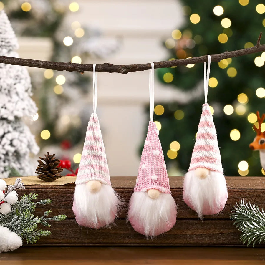 New Christmas Decorations Knitted Red Pendant Faceless Santa Claus Ornament For Christmas Tree American And Cartoon Style