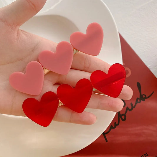 IG Style Sweet Women's Heart Shape Acetic acid sheets Metal Hair Clip