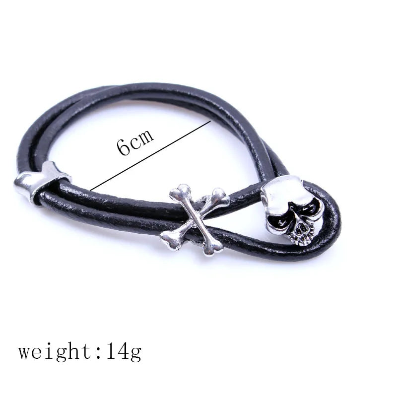 Hip-Hop Rock Punk Infinity Skull Pu Leather Alloy Leather Braid Halloween Men's Bracelets