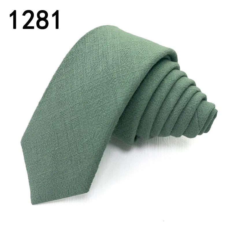 Casual Solid Color Cotton Men's Tie