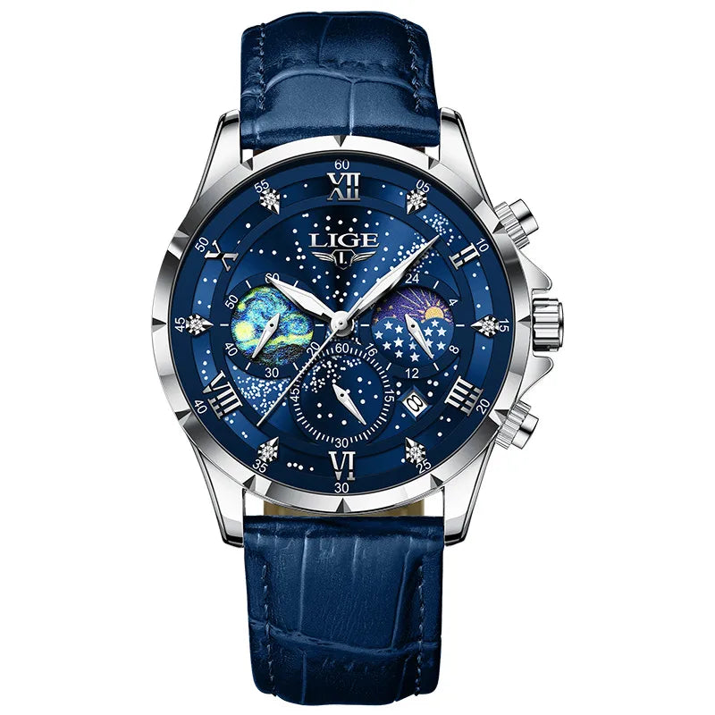 LIGE  new waterproof luminous quartz watch Youth Men's Business Watch for students Men