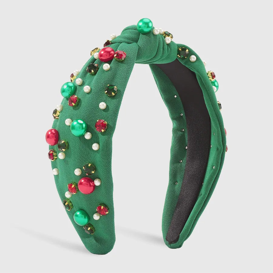 Christmas Modern Style Simple Style Classic Style Women's Geometric Imitation Pearl Rhinestone Hair Band