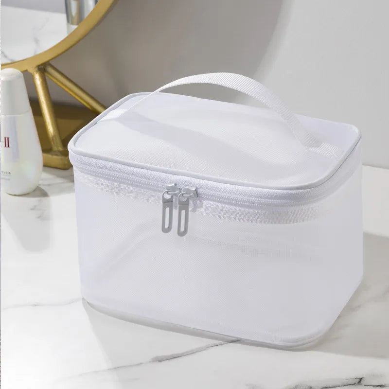 grid visual large multi-functional travel cosmetic storage bag