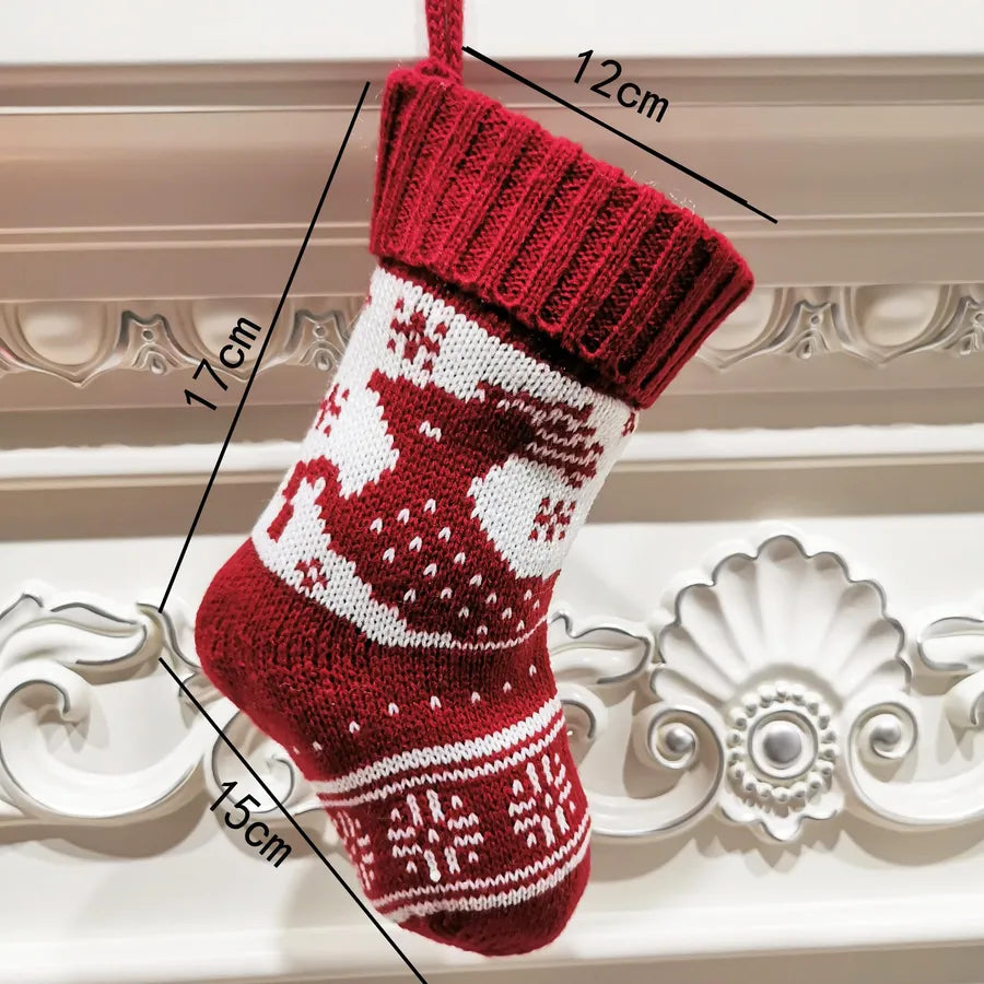 Christmas Basic Retro Classic Style Christmas Tree Elk Polyester Indoor Party Festival Christmas socks