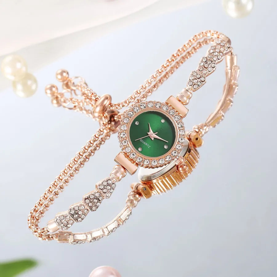 classic style solid color telescopic rope quartz women's watches