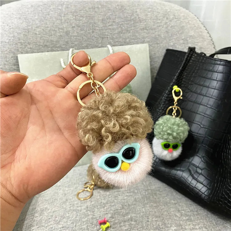 cute funny doll metal unisex bag pendant keychain