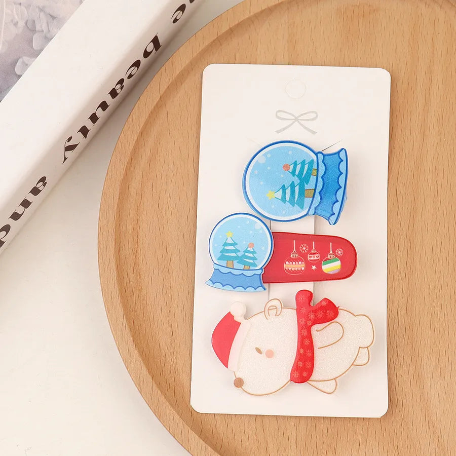 New Style Christmas Cartoon Acrylic Duckbill Hair Clip Sweet Cute Princess Hair Accessory Bangs Hair Clip Girl's Hair Ornament