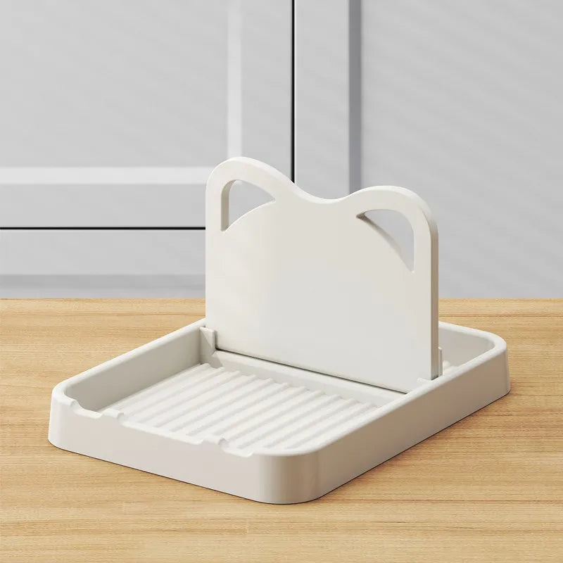 Kitchen Home Use Pot Lid Rack Countertop Multi-functional Vertical Foldable Soup Spoon Storage Rack Pot Shovel Storage Holder
