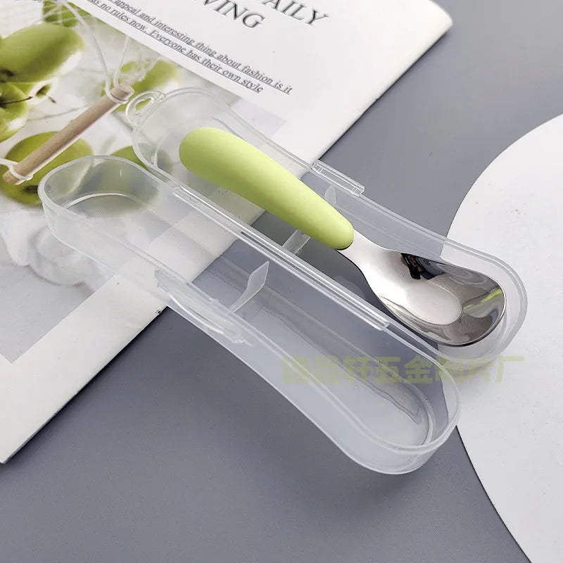 casual solid color stainless steel spoon 1 set