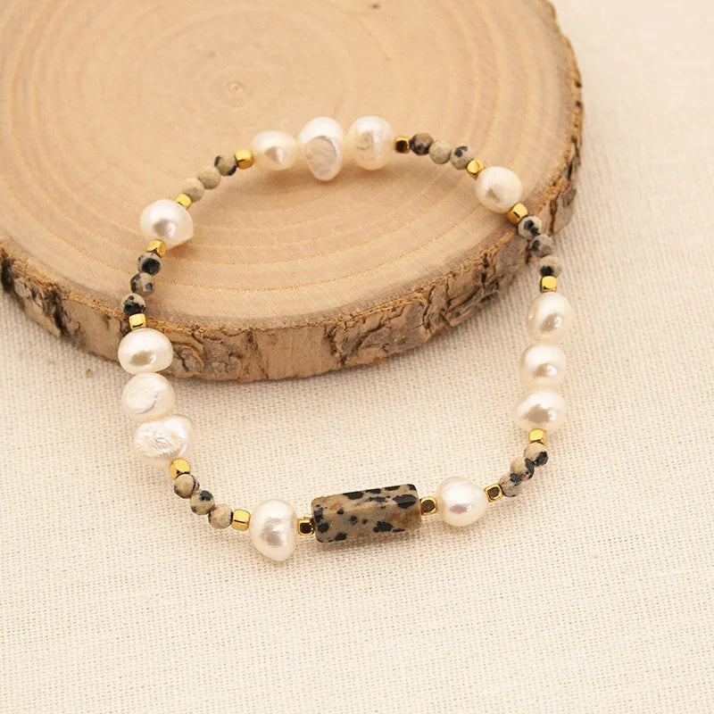 Retro Geometric Artificial Pearl natural stone Wholesale Bracelets