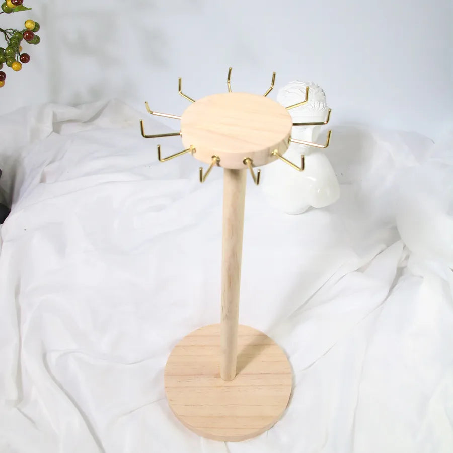 1 Piece Wood Simple Style Solid Color Jewelry Display