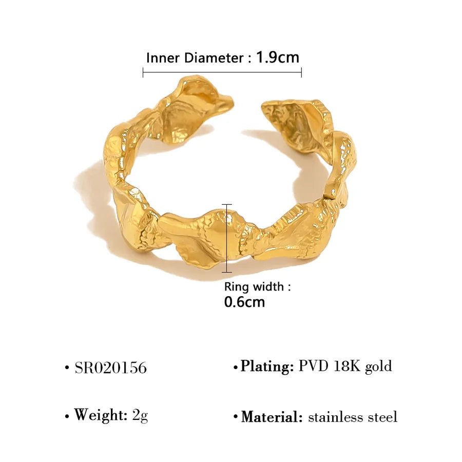 Wholesale Jewelry Marine Style Beach Commute Conch Shell Fish 304 Stainless Steel 18K Gold Plated Plating Open Rings