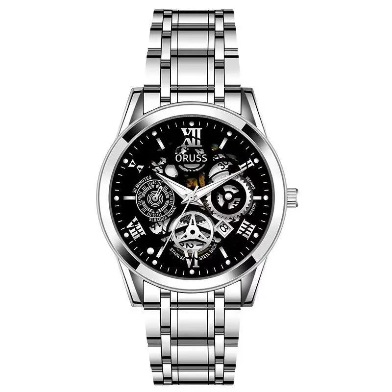 business solid color single folding buckle quartz men's watches