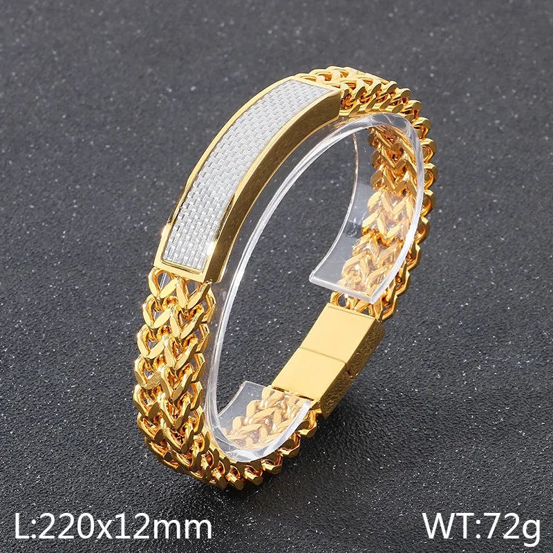 304 Stainless Steel 18K Gold Plated Geometric Bracelets