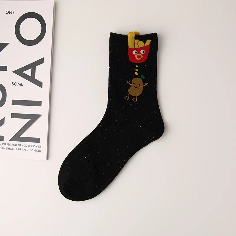 Elegant Lady Women's Smile Face Cotton Ankle Socks A Pair
