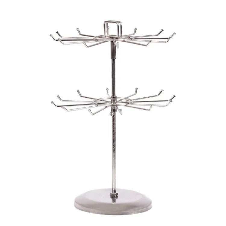 Vintage Iron Jewelry Rack Double-layer Rotatable Necklace Rack Bracelet Jewelry Display Stand Jewelry Props Promotional Wholesale