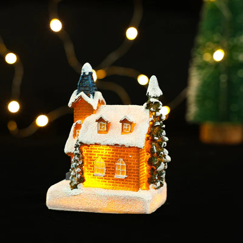 Christmas Vintage Style House Resin Daily Festival Ornaments