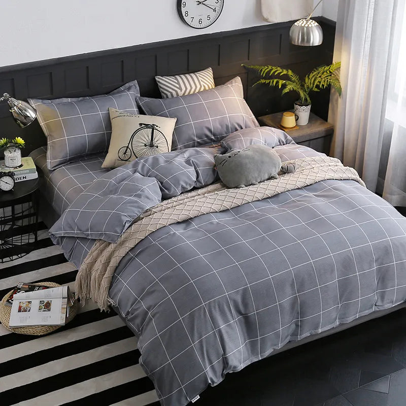 Factory wholesale Aloe cotton four-piece bedding set student dormitory quilt sheet 4-piece one-piece delivery