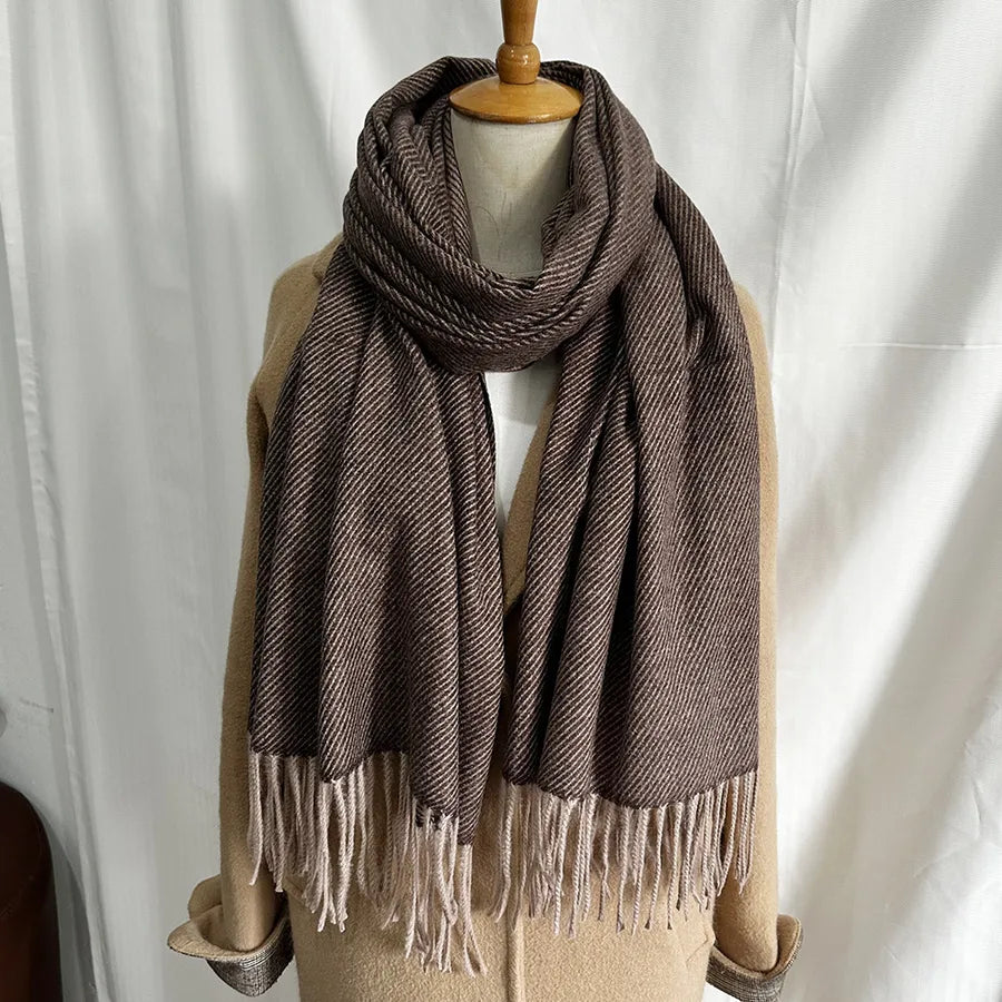 Unisex Sweet Simple Style Solid Color Imitation cashmere Polyester Scarf