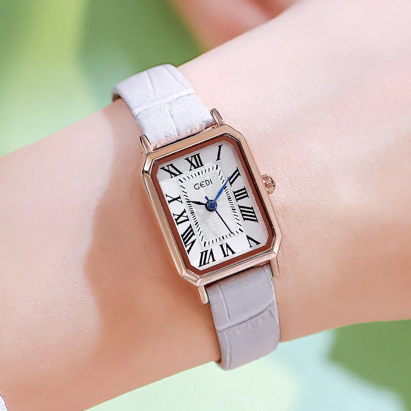 Japanese Style Solid Color Buckle Quartz Watch Women's Watches